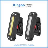 Gambar Lampu Sepeda Depan Belakang LED 2 Warna USB Rechargeable 100 Lumens Waterproof Bicycle tail light - Merah-Biru dari Kingoo Shop undefined 1 Tokopedia
