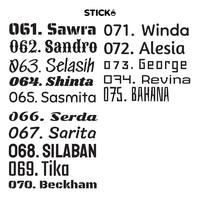 Gambar Cutting Sticker Laptop Custom Nama Kata Tulisan Stiker Logo Satuan Vinyl Oracal 651 Waterproof - Putih, XS dari Stick8 undefined 5 Tokopedia