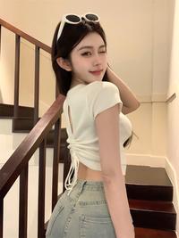 Gambar [PREMIUM]Berynette 0330 Crew Neck Slim Fit Cropped Stretchy T-Shirt (ALL SIZE) crop top bodysuit crt audy crop Wanita Atasan Kaos Basic Tee Rib crop top + baggy baju top Polos baju crop baju jamet kaos  mardi kaos  press - PINK dari Berynette undefined 1 Tokopedia