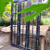 Gambar kusen +jendela T 120x P150cm ornamen kotak free packing kayu - putih, bening, samping dari bakul jendela aluminium undefined 5 Tokopedia