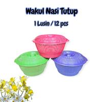 Gambar 12 PCS WAKUL NASI TUTUP HAJATAN CETING PLASTIK MURAH - MERAH, 6 PCS dari javagrosir undefined 1 Tokopedia