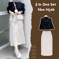 Gambar AB045 - OUTFIT ONE SET WANITA KECE | OOTD SIMPLE RAFELLA BLOUSE KEKINIAN POLO LINEN KEMEJA WANITA TERBARU - One set non hijab dari dazzelchic undefined 3 Tokopedia