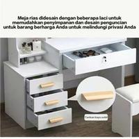 Gambar ETIFE MEJA RIAS AESTHETIC SET KURSI/MEJA RIAS LAMPU LED/MEJA RIAS KACA SLIDING MINIMALIS/LAMPU LED - Putih dari marsadi undefined 5 Tokopedia