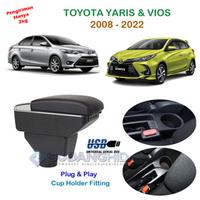 Gambar Armrest Mobil Toyota Vios Yaris 2008 - 2022 Console Box 7 USB Port Charger + LED Baut Car - Boxer, All Black Chrome dari GudangHID undefined 1 Tokopedia