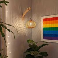 Gambar Lampu Dinding Anyaman Bambu Gaya Retro Lampu Tidur Kayu Aesthetic Lampu Dinding Kamar Tidur dari Kaylee6 undefined 4 Tokopedia
