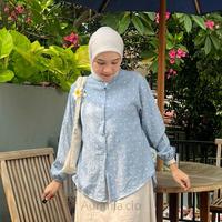 Gambar Kemeja cringkle blouse blus wanita premium by aurania.clo - Blouse lecia bw dari aurania.clo undefined 5 Tokopedia