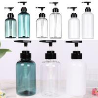 Gambar 300/500Ml Refillable Clear Empty Bottle Soap Liquid Shower Gel Shampoo Dispenser Bottles With Press Pump Lotion Bottle Reusable - Pure White-500ml dari wovuge245 undefined 4 Tokopedia