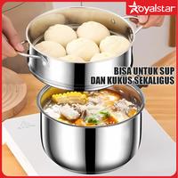 Gambar [PROMO] Royalstar Set Panci Susu / Mie 3in1 Stainless Steel dengan Kukusan Tutup Kaca Anti Karat Untuk Memasak Susu Dan Pasta Peralatan Dapur Kitchenware - Panci Susu Gagang Hitam, 16cm dari Royalstar Indonesia undefined 5 Tokopedia