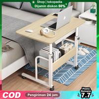 Gambar [AK]Meja Laptop Lipat Adjustable dengan Roda Meja Laptop Roda Meja Kerja Adjustable Meja Belajar Portable  Tinggi Adjustable Kerja Belajar Minimalis   Portable Kerja Belajar Multifungsi Furniture Roda Kayu tinggi bisa diatur meja komputer meja & desk - 2L Putih 60_40_70-90 dari AKEA.MALl.id undefined 1 Tokopedia