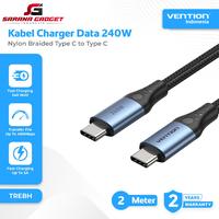 Gambar VENTION TREBH Kabel Data Type C to Type C Super Fast Charging 5A 240W 2 Meter 2M Aluminium Alloy Charger 240 Watt Casan PD Power Delivery Cable dari Pampam Shop undefined 1 Tokopedia