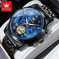 Gambar OLEVS Jam Analog Tangan Pria Anti Air Original Cowok Terbaru Tahan Sport Chronograph Stainless Steel Men Watches Cod arloji hitam - F dari OLEVS.ID undefined 1 Tokopedia