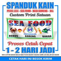 Gambar Cetak Spanduk Kain Pecel Lele / Sea Food / Sate / Nasi Goreng Custom - KAIN TC LOKAL, Lebar 90 cm dari Percetakan Ayo Ngeprint Bekasi undefined 1 Tokopedia