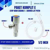 Gambar Jet Shower Closet Set Stop Kran Cabang 1 Satu Paket Komplit E Bidet Toilet Duduk Kloset Cebok Putih dari Bentang Online Indonesia undefined 4 Tokopedia