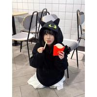 Gambar MILKTEAS - Toothless Jacket | Jaket Karakter Night Fury Naga Hitam HTTYD Jaket Telinga Lucu Zip Jacket Tebal Bros Boneka Toothless - L dari Chuky Kuky undefined 5 Tokopedia