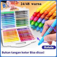 Gambar 【Ready Stock】Grasp Crayon Set 48 Warna Mata Sedang Silky Crayon Water Soluble Crayons Krayon Licin Grasp Stationery - Medium 24 warna dari Rose Time undefined 1 Tokopedia