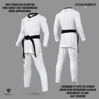Gambar Dobok Olympic Slimfit Taekwondo Hook Kyorugi Uniform Dobok Seragam Baju Taekwondo Slim fit Fighter - DT-OLYMPIC-ULTRA, 150 dari Hook Fight Gear HQ undefined 2 Tokopedia