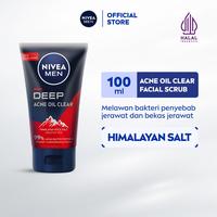 Gambar NIVEA MEN Facial Foam Deep Acne Oil Clear Face Scrub 100ml - Sabun cuci muka pria scrub wajah membersihkan bakteri penyebab jerawat komedo mengontrol kulit berminyak mengecilkan pori dan mengangkat sel kulit mati - Himalayan Salt, Salicylic Acid - Deep Acne Attack Facial Foam 100ml dari NIVEA Official Store undefined 2 Tokopedia