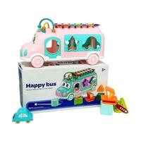 Gambar MAINAN BAYI BUS MOBIL MOBILAN 2 IN 1 XYLOPHONE PUZZLE HAPPY BUS MX009 - Hijau Tosca dari Lumitoys undefined 5 Tokopedia