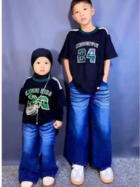 Gambar Celana skena jeans anak retro widelige lebar gombrong/Celana jeans anak perempuan pria gombrongCelana jeans anak kekinian model terbaru/Celana gombrong anak masa kini/Celana skena anak perempuan/celana gombrong unisex/Celana skena anak cowok pria - Bio retro, 24 Usia 8-9 Tahun dari Najwa store id22 undefined 3 Tokopedia