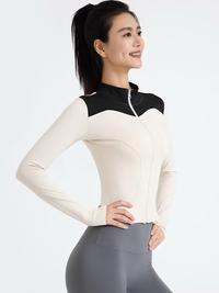 Gambar KEEP GOAL Jaket Olahraga Wanita Baju Sport Lengan Panjang Nyaman Untuk Yoga Gym Jogging Ukuran S-2XL Bahan Poliester Ramah Kulit Anti-Kerut Cepat Kering - Putih, S(BB:40-47KG) dari SAFA Online Shop Indonesia undefined 3 Tokopedia