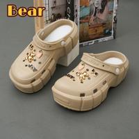 Gambar Bear 2025 Sepatu Sandal Wanita Jelly Wedges Baim Style Sepatu Perempuan Fashion Tinggi 6.5Cm Wedges Sendal Karet - HITAM, 36 dari Bear.Shope undefined 5 Tokopedia
