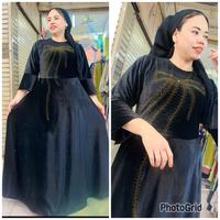 Gambar Gamis full bludru resleting  belakang super klok - Hitam dari SURTY COLECTION undefined 1 Tokopedia