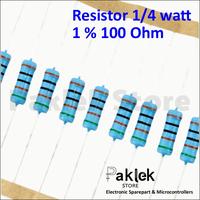 Gambar Paket 50 pcs Resistor 100 Ohm 1/4 Watt 1% – Res 100Ω Presisi 0.25W Metal Film | Paklek Store dari paklek-store undefined 1 Tokopedia
