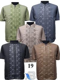 Gambar Obral Pria Dewasa Lengan Pendek Bordir Bahan Muslim baju koko katun - Obral 1 baju, M dari alqadrofficial undefined 5 Tokopedia