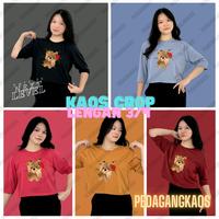 Gambar Kaos Wanita Crop Top Motif Teddy Bear Mawar Lengan Pendek Bahan Katun - L, 1Pcs Hitam, Lengan Pendek dari Pedagang Kaos undefined 2 Tokopedia