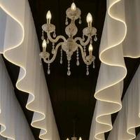 Gambar Dekorasi Tenda Lampu Kain Scribing untuk Kafe Hajatan Lamaran Pesta dengan Desain Elegan dan Menarik & Chandelier Mewah - warm white, 1x1M dari Sancaka Dekor undefined 1 Tokopedia