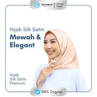 Gambar Octane Up Kerudung Hijab Sutra Satin Kancing Shanghai Premium Segi Empat 127cm x 180cm Mewah & Elegant untuk Wanita Muslim - Abu - abu tua dari Octane Up Store undefined 5 Tokopedia