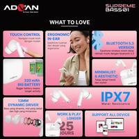 Gambar True Wireless Earphone Advan Supreme Bass 01 Bluetooth 5.3 Earbuds TWS IPX 7 Dynamic Driver 13mm - Merah Muda dari ADVAN INDONESIA undefined 3 Tokopedia