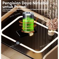 Gambar TETE（TOK）- Meja Nakas Meja Samping Tempat Tidur Pintar Charging USB LED Wireless Charging Minimalis MDF 12mm Anti Lembap Kulit Sintetis Premium Kayu Pinus Solid 2 Tingkat Laci Rahasia Pengisian Nirkabel Sensor Cahaya Lampu LED Warm White Garansi 3 Tahun - 【A】Khaki dari TETE Furniture Store undefined 3 Tokopedia