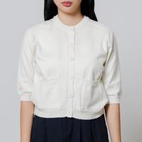 Gambar This Is April Cardigan Wanita Knit Lengan Pendek Lavine Outer Yellow dan Ivory - Ivory 60007000 dari This Is April undefined 4 Tokopedia