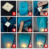 Gambar 10 Pcs Lampion Terbang / Sky Lantern / Flying Lantern / Lentera Terbang warna warni - PUTIH dari SimpleSture ID undefined 2 Tokopedia