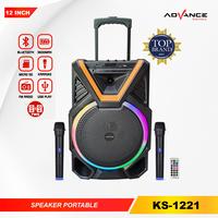 Gambar 【COD】KS-1221 2 Mic Advance Speaker Portable 12" Include 1 Mic Wireless Karaoke Garansi Resmi 1 Tahun - KS-1221 dari AdvanceIndonesia undefined 1 Tokopedia