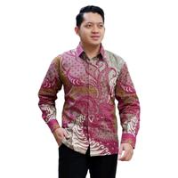 Gambar BAJU BATIK Pria PREMIUM Lengan Panjang Kemeja Batik Pria Katun Original Furing Atasan Hem Batik Formal Keren - H, M dari Batik Solo Berkah undefined 1 Tokopedia