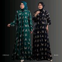 Gambar Dress Halwa Terbaru dengan Model Floy Lebar dan Resleting Depan - Mewah, Lebaran, Gamis, Dewasa, Pesta, Maxi, Rayon, Muslim, Syari, Wanita - M, black dari GALLERY MENARA BOUTIQUE undefined 4 Tokopedia