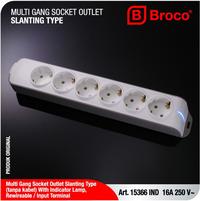 Gambar BROCO Stop Kontak 6 Lubang Miring Dengan Lampu Indikator Non Child Protection Colokan Listrik Tanpa Kabel Multi Gang (15366IND) dari Broco Official undefined 1 Tokopedia