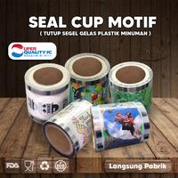 Gambar Plastik Seal Cup Motif / Lid Seal Plastik / Tutup Segel Gelas Minuman isi 1200pcs Tebal Kuat - POLOS - 1200 dari Sendoek undefined 1 Tokopedia