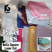 Gambar Paket Usaha 11pcs Hijab Bella Square Laser Cut Pollycotton Bella Plain Termurah by Kuba Project - Coksu dari Kuba Project undefined 1 Tokopedia