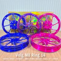 Gambar Velg Velek Pelek Racing Palang 8 Delkevic DND M8 M-8 185 215 Ring 14 Vario 110 125 150 Beat Karbu FI Street Deluxe Pop Scoopy Genio Spacy Mio Sporty Smile J M3 Fino 125 Original PNP - Ungu, Vario 125 / 150 dari NewstarShopp undefined 3 Tokopedia