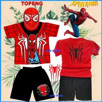 Gambar SETELAN BAJU MOTIF SPIDERMAN HITAM TERBARU LENGAN PENDEK/BAJU ANAK SPIDERMAN LENGAN PENDEK Kids minvy  baju - pdk spiderman merah tanpa topeng, umur 1 tahun dari JON KIDS undefined 3 Tokopedia