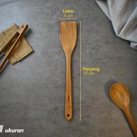 Gambar homLiv Sutil Kayu Jati dan Mahoni 35cm Yuka & Deka Spatula Kayu Food Grade Kitchenware - Sutil Deka Jati  dari Homliv Indonesia undefined 3 Tokopedia