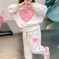 Gambar Setelan Anak Perempuan Outfit Cewe Kecil Usia 4-12 Tahun Motif Love Fashion - Putih, 3-4 Tahun dari Rosekekey undefined 2 Tokopedia