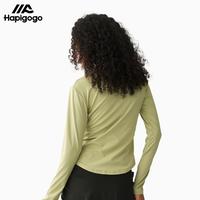 Gambar [Hapigogo] Atasan olahraga lengan panjang model longgar Baju yoga lengan panjang longgar wanita Atasan kasual longgar wanita Sport - BLACK, M dari HAPIGOGO undefined 4 Tokopedia