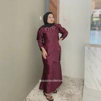 Gambar Kinara Set Kurung Melayu Kondangan Mahogany Burgundy Emerald Blue Size S-5XL LD 140 Jumbo - Baju Lebaran 2026 - One Set Bridesmaid Lamaran Wisuda Pesta OOTD Kekinian - One Set Baju Rok Satin Payet Lembut Tebal Adem - By Azzuracollection - Hitam, S dari AzzuraCollection undefined 3 Tokopedia
