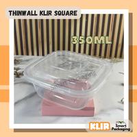 Gambar [ISI 25 PCS] Thinwall KLIR Square 350ml 500ml 600ml 750ml / Kotak Plastik Persegi / Tempat Makan / Plastik Bekal Sekali Pakai - 350ML dari Smart Packaging_NEW undefined 4 Tokopedia