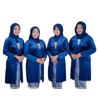 Gambar Kebaya Bludru TUNIK panjang selutut model encim dan kutubaru - babyblue/denim, S dari supplier rok plisket undefined 1 Tokopedia
