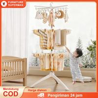 Gambar Jemuran Murah Menara 3 Tingkat Stainless Jemuran Baju Bayi Lipat Rak Jemuran Handuk Serbaguna - 3T-180CM-48 Klip dari furniture superman undefined 1 Tokopedia